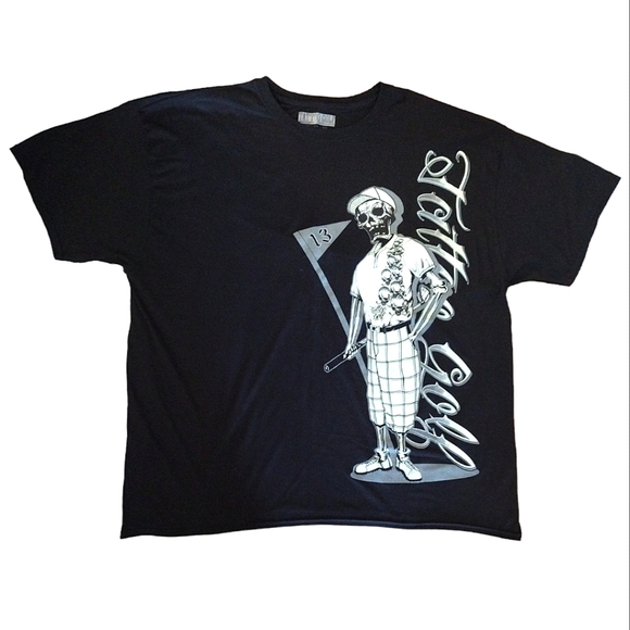 Tattoo Golf Black T026- LB Bones Printed Short Sleeve Crew T-Shirt 2XL - Picture 2 of 6